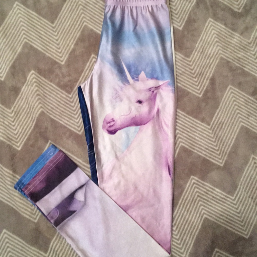 Unicorn Leggings - shiny Pastel Color palate (S)